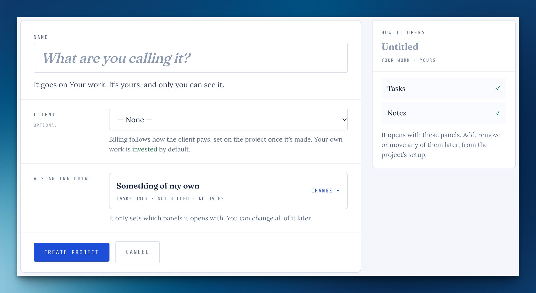 A calmer New project