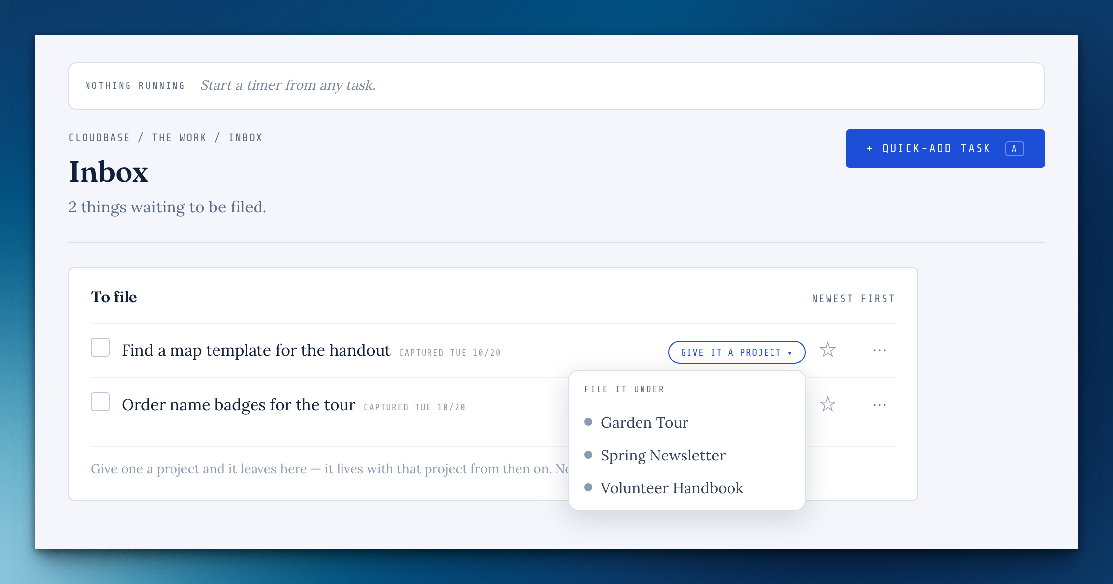 File an Inbox task into a project shared with you